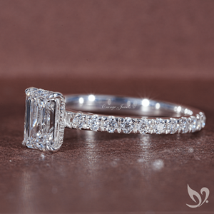 Anillo de compromiso con diamante de 1 quilate, corte esmeralda, cultivado en laboratorio, certificado por IGI, oro sólido de 10k, con detalles solitarios. - Product Image 3