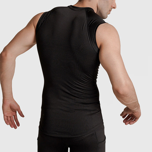 High Quality Sleeveless <b>Compression</b> <b>Shirt</b> <b>Men</b> Lightweight Stretch Fabric Running Gym Training And Exercise Sessions - Product Image 2