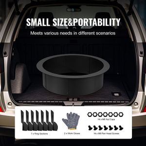 Heavy Duty 36-Inch Outer & 30-Inch Inner Diameter 10-Inch Height 2.5mm <b>Thick</b> Carbon Steel Fire Pit <b>Ring</b> for Grill and Bowl - Product Image 6