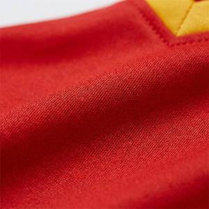 Maillot de football unisexe rouge uni à col en V et manches longues, en tissu maille polyester respirant et anti-humidité, coupe ample, toutes saisons - Product Image 5