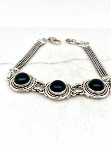 Bracelet ajustable en onyx noir, bijoux en pierres précieuses faits à la main, cadeau élégant pour femmes, fournisseur en gros - Product Image 3