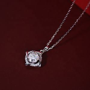 Meilleure vente GRA Lab pierre précieuse Moissanite diamant 925 argent Sterling classique femmes pendentif collier destin bijoux - Product Image 5