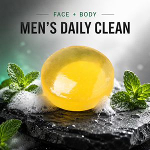 Men's Mint Tea <b>Tree</b> Enzyme Soap <b>Face</b> and Body Cleansing Bar for Oily Skin Fresh Clean - Product Image 1