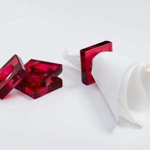 Luxury <b>Clear</b> Acrylic Napkin Ring Square Crystal Lucite Serviette Holder for Wedding Event Hotel <b>Table</b> Decoration Party Supplies - Product Image 5