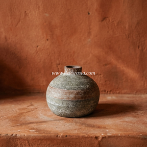 Jarrón de Cerámica Rústico Color Gris Mate Rojizo, Maceta Esférica para Mesa, Exportador Mayorista - Product Image 5