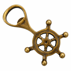 Antique Brass Ship Wheel Bottle Opener Vintage Nautical Marine Helm Cap Lifter Metal <b>Bar</b> <b>Tool</b> for Party Barware Accessory - Product Image 1