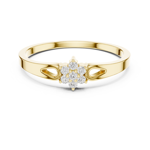 Anillo solitario minimalista de oro amarillo macizo de 14k con diamante redondo de talla brillante para mujer, ideal para compromiso, aniversario o regalo de boda. - Product Image 1