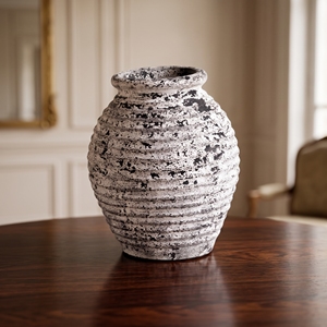 Home Basket Bali Rustic <b>Ceramic</b> Clay Tabletop <b>Vase</b> On-glazed Matte Finish Handmade 8-16 Inches Wide 8-12in Flower Pot - Product Image 3