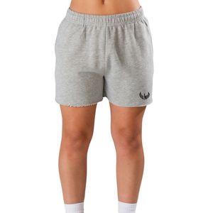Shorts Deportivos de Algodón Gris Jaspeado para Mujer, Cintura Elástica, Cómodos para Entrenamiento, Fitness, Ejercicio y Descanso - Product Image 1