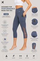 Pantalones Capri de Yoga para Mujer X Sports City, Corte Regular, Largo hasta la Pantorrilla, Mezcla de Spandex y Poliéster, Cintura Elástica que Absorbe la Humedad, para Otoño