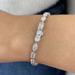 Bracelet élégant en diamant rond brillant cultivé en laboratoire, certifié IGI, or 10K 14K 18K jaune blanc rose, bijoux fins de luxe - Product Image 5