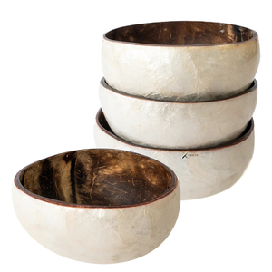 Tazón para ensalada de concha de coco con incrustaciones de nácar de Vietnam, tazón decorativo reutilizable para servir en restaurantes, hogares y cocinas. - Product Image 4