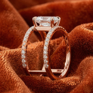 แหวนวงเปิดประดับมอยส์ซาไนต์สำหรับผู้หญิง สีโรสโกลด์ เหมาะสำหรับงานหมั้น งานแต่งงาน งานครบรอบ หรือสวมใส่ในชีวิตประจำวัน สไตล์หรูหรา - Product Image 2