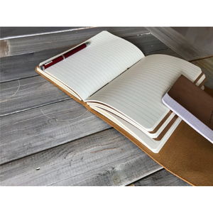 Journal personnalisé en cuir véritable à trois volets avec reliure thermique, couverture rigide, fait main, A5/A6/A4, agenda personnalisé ligné, rechargeable, pour les voyages - Product Image 6