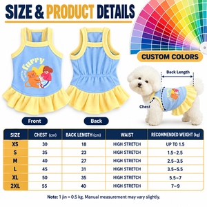 Abbigliamento Estivo per Cani e Gatti, Vestiti in Cotone Leggero per Teddy, Bichon, Cani Piccoli e Gattini, Graziose Bretelle, Disponibile Spedizione Diretta - Product Image 4