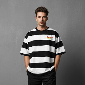 Camisetas Extra Grandes para Hombre, Modernas, con Logotipo Impreso en DTF Personalizado, Cuello Redondo, Manga Regular, 100% Algodón, Estilo Hip Hop, Ecológicas - Product Image 4