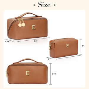 Set di Borse Organizer per Trucchi Personalizzate con Iniziali, Borsa Cosmetica da Viaggio Apribile con Scomparti Trasparenti per Donne e Ragazze, Regalo di Compleanno - Product Image 4