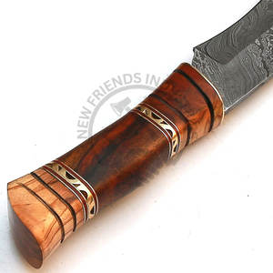 Nouvelle édition personnalisable, couteau Bowie en acier Damas de 14 pouces, couteau de chasse en plein air, couteau de survie à lame fixe, manche en bois d'olivier - Product Image 6