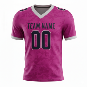 Camiseta de Práctica de Fútbol Americano Personalizada para Adultos, Manga Corta, Transpirable, Opción de Talla Grande, Cuello en V, 100% Poliéster - Product Image 4