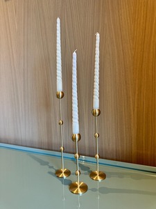 Ensemble de bougeoirs modernes en métal doré, style nordique de luxe, en laiton sphérique, pour décoration de centre de table de mariage et de fête - Product Image 4