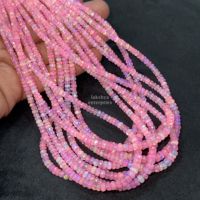 Perles facettées en opale rose naturelle d'Éthiopie, 4-5 mm, opale de feu Welo, pierre précieuse, brin de 16 pouces pour la fabrication de bijoux en gros