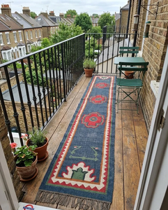 Tapis de couloir en laine et jute tissé à la main, style tribal bohème, rustique, antidérapant, pour la décoration intérieure - Product Image 3