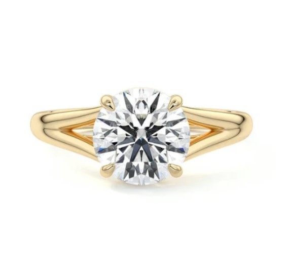 1.5 Carat Cut Moissanite Solitaire Ring Gold Plated Prong 925 Sterling Silver Engagement Wedding Promise Anniversary Gift