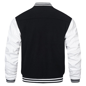 Custom Men Wool Body <b>Leather</b> Sleeve Varsity Bomber Letterman <b>Jacket</b> Plain High School College Baseball Outerwear Varsity <b>Jacket</b> - Product Image 3