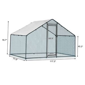 Pollaio in Metallo Grande da 3 Metri con Porta Accessibile e Copertura Impermeabile per Polli, Gatti, Cani e Conigli - Product Image 3