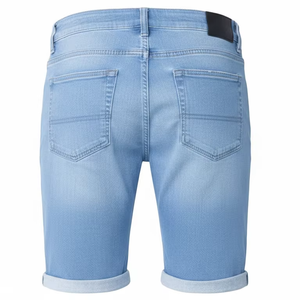 Shorts en jean noir délavé vintage en coton avec strass et ourlet brut – Style streetwear décontracté pour homme – Idéal pour l'été - Product Image 2