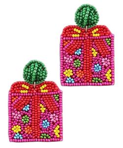 Multicolour Handmade Embroidery Seed Beaded Light Luxury Trendy Hoops Earrings for Weddings Parties Festive Ethnic Dangles Boho - Product Image 3