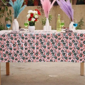 Vintage Indian Floral Block Print Premium Quality Handmade Cotton <b>Tablecloth</b> <b>Square</b> Covers Napkin/Placemat/Runner Modern Party - Product Image 2