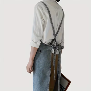 Customizable Cotton Canvas Apron Adjustable Straps Front Pocket Durable Denim Bartender Uniform Restaurant Bar Use Personalized - Product Image 5