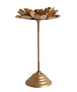 Porte-bougies de luxe en laiton en forme de lotus - Support artisanal doré pour bougies chauffe-plat en forme de fleur de lotus pour la décoration de table de mariage et centre de table domestique. - Product Image 1
