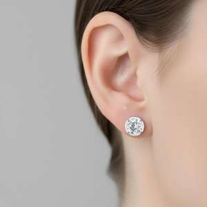 Boucles d'oreilles pendantes en argent sterling 925, style barre, avec diamants brillants cultivés en laboratoire certifiés IGI, pour mariage, fête ou cadeau - Product Image 3