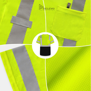 T-shirt de travail de sécurité respirant 100 % coton pour homme, chemise de chantier haute visibilité ANSI avec personnalisation de la marque - Product Image 4
