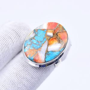 Oyster Turquoise Gemstone <b>Ring</b> Sterling Silver Boho Handmade Jewelry Statement Gift For Women Men - Product Image 6