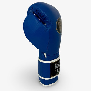 No Boxing No Life Navy Blue <b>Strap</b> Closure Boxing Gloves Professional Sparring Training Genuine Leather Martial Arts Adults Glove - Product Image 3