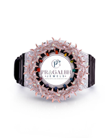 Montre personnalisée pour homme en acier inoxydable, sertie de diamants et de moissanite, avec lunette à pointes, de luxe