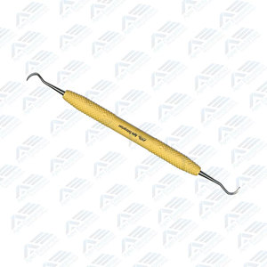 อุปกรณ์เหล็กสีเหลืองสดใส รุ่น Sickle Jack Scaler แบบแข็ง ปลายสองด้าน เครื่องมือผ่าตัดทางทันตกรรม ใช้แรงมือ ได้รับการรับรองมาตรฐาน CE - Product Image 2