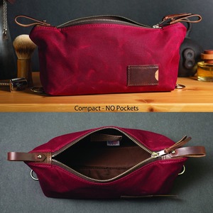 Leather Canvas Toiletry Bag Travel Organizer Waterproof Cosmetic Dopp Kit Large Capacity Travel <b>Case</b> LCTB-0054 - Product Image 6