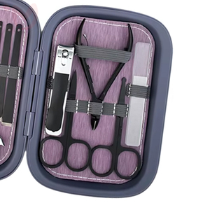 Professional Pedicure Kit Luxurious Stainless Steel <b>Nail</b> Scissors with Black Leather Grooming Clippers <b>Case</b> - Product Image 2