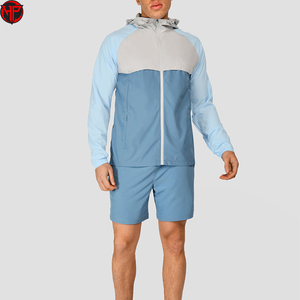 Veste coupe-vent sport pour homme en polyester imperméable de haute qualité, à blocs de couleur, avec fermeture éclair, design personnalisé, veste en nylon - Product Image 1