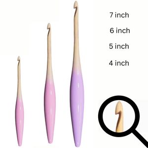 Ganchos de ganchillo personalizados ergonómicos 4 mm estilo <span class=keywords><strong>simple</strong></span> de madera - Product Image 5