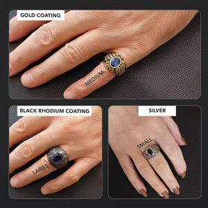 Bague d'École BOJ 018 Personnalisée en Argent et Diamant, Bague de Diplôme Universitaire Unisexe, Cadeau pour Fêtes et Occasions Spéciales, Prix Bas - Product Image 2
