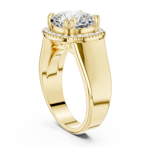 <b>Cushion</b> Cut Lab Grown Diamond Ring 10K 14K Gold Plated Luxury Women Engagement Wedding Jewelry IGI Certified <b>Round</b> Cut Synthetic - Product Image 6