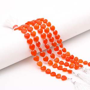 Cuentas de cornalina natural talladas en forma de corazón de 10-11 mm, cuentas de piedras preciosas talladas a mano para la fabricación de joyas, proveedor mayorista a granel de 8 pulgadas - Product Image 2