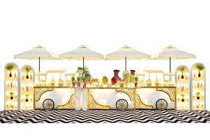 Comptoir de bar à cocktails de luxe |   Bar mobile en acier inoxydable, livraison rapide pour mariages, événements, traiteur - Product Image 6