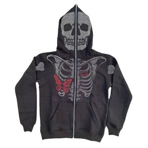 Sudadera con Capucha Personalizada de Alta Calidad con Logotipo, Sudadera con Cremallera Completa y Pedrería para Hombre, 100% Algodón Pesado, Ropa Urbana Unisex - Product Image 1