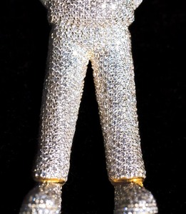 Colgante Harlembling Tyler Bellhop, Acabado en Oro Amarillo de 14k, Plata 925, Colgante con Incrustaciones de Diamantes, Colgante HipHop, Colgante Personalizado con Nombre, para Hombre - Product Image 3